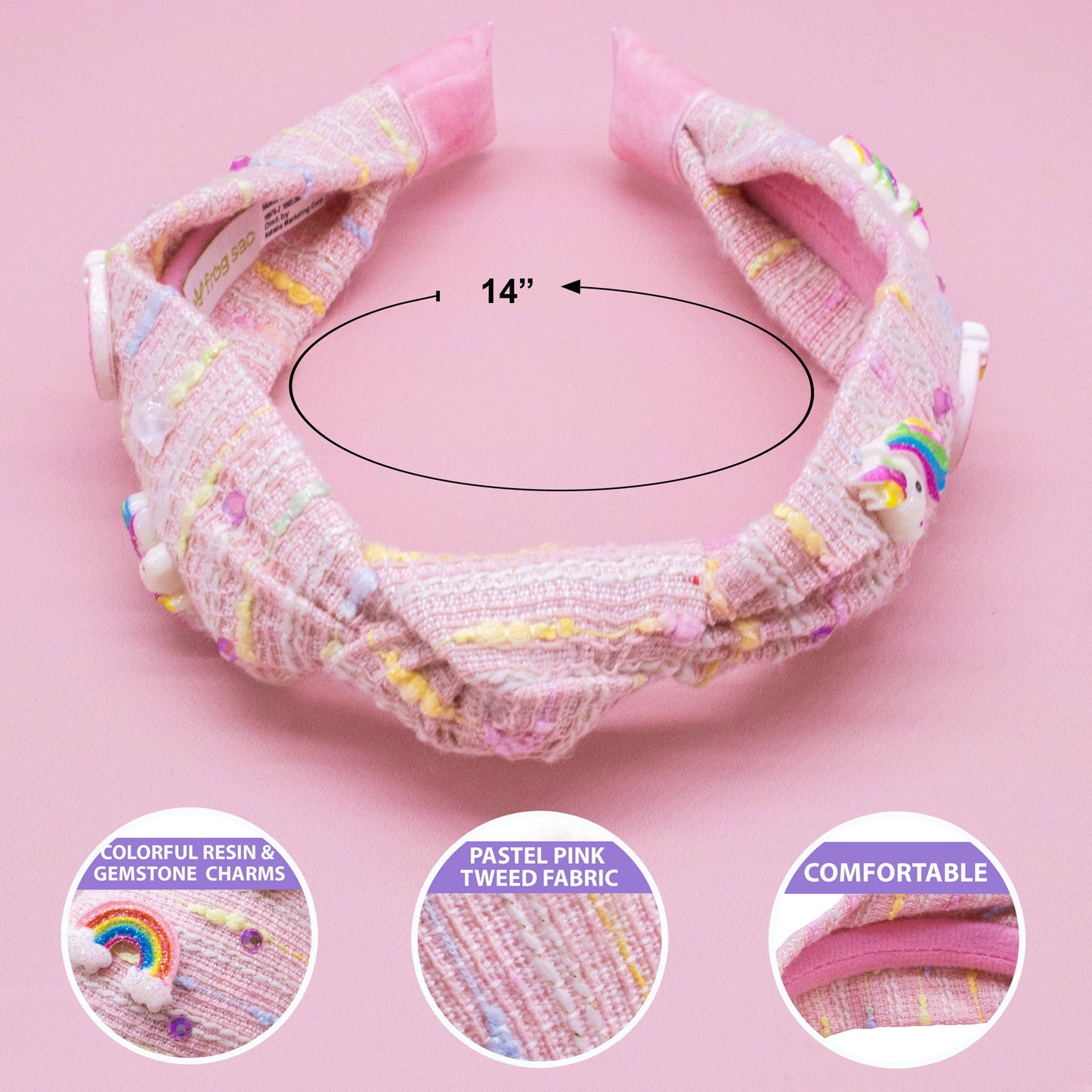 Unicorn Rainbow Knotted Headband