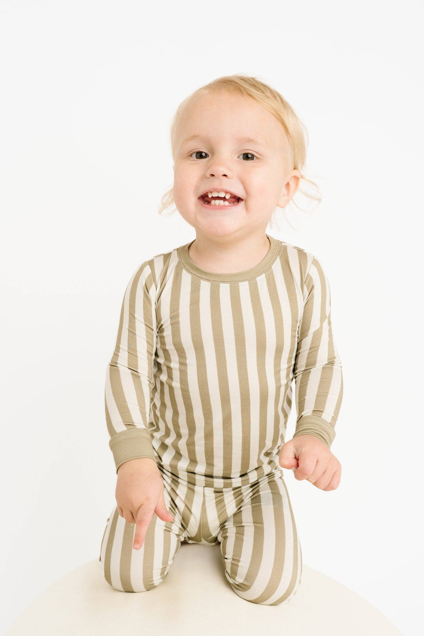 Olive Stripe Bamboo Set