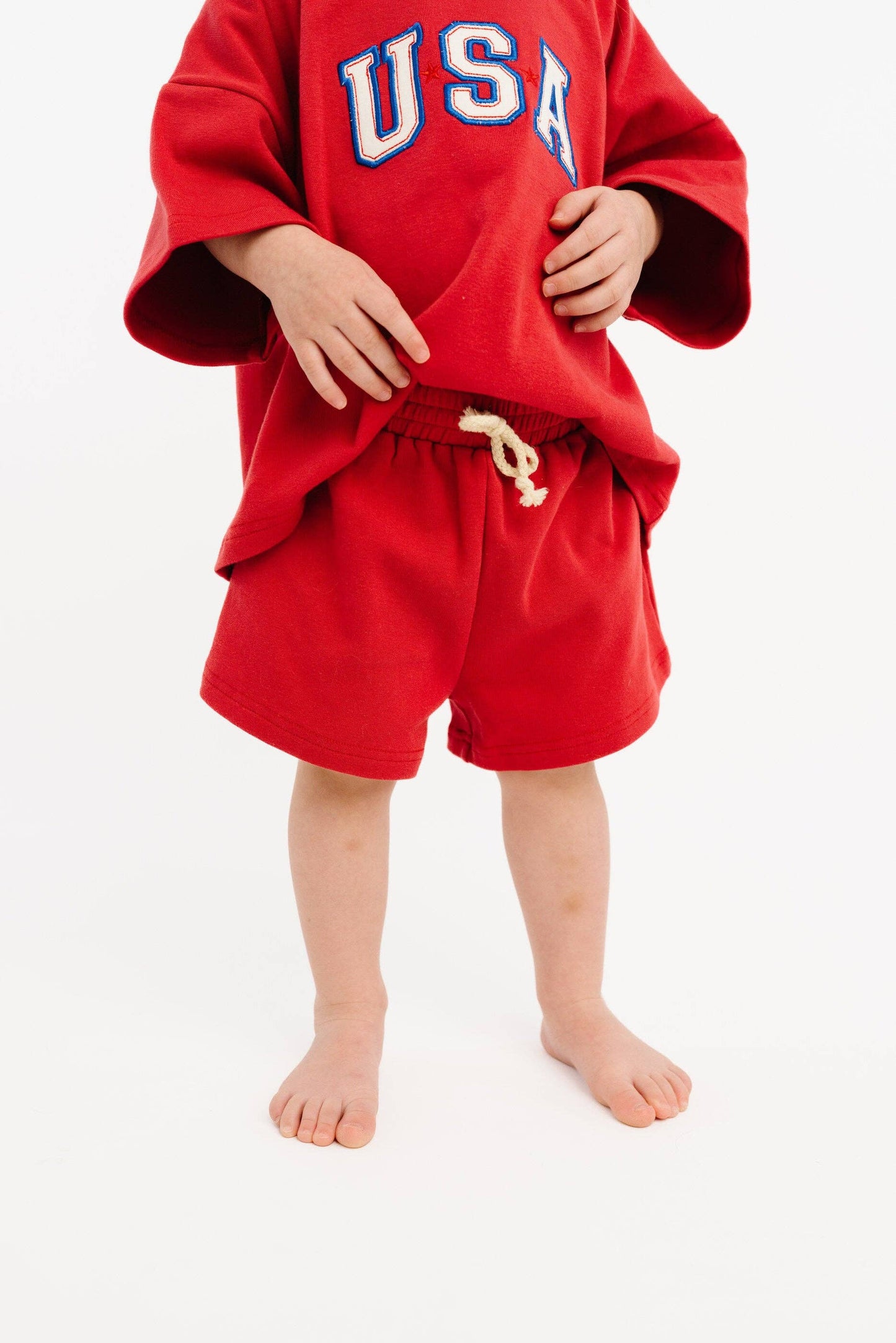 Red USA Embroidered Slouchy Set