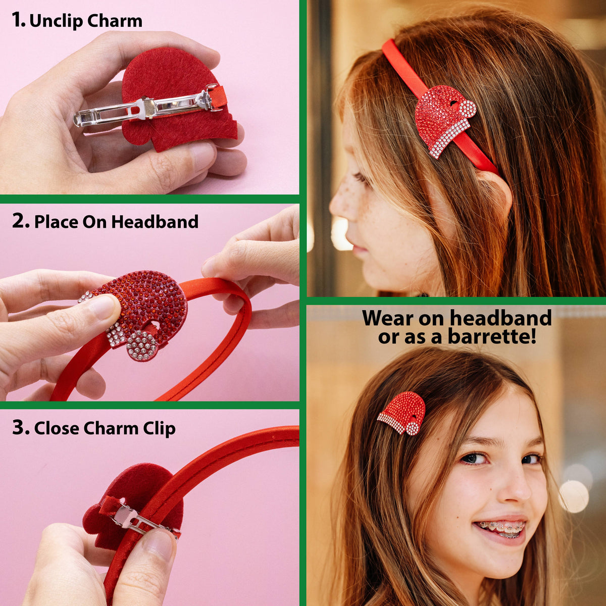 Christmas Charm Headband with Interchangeable Clips