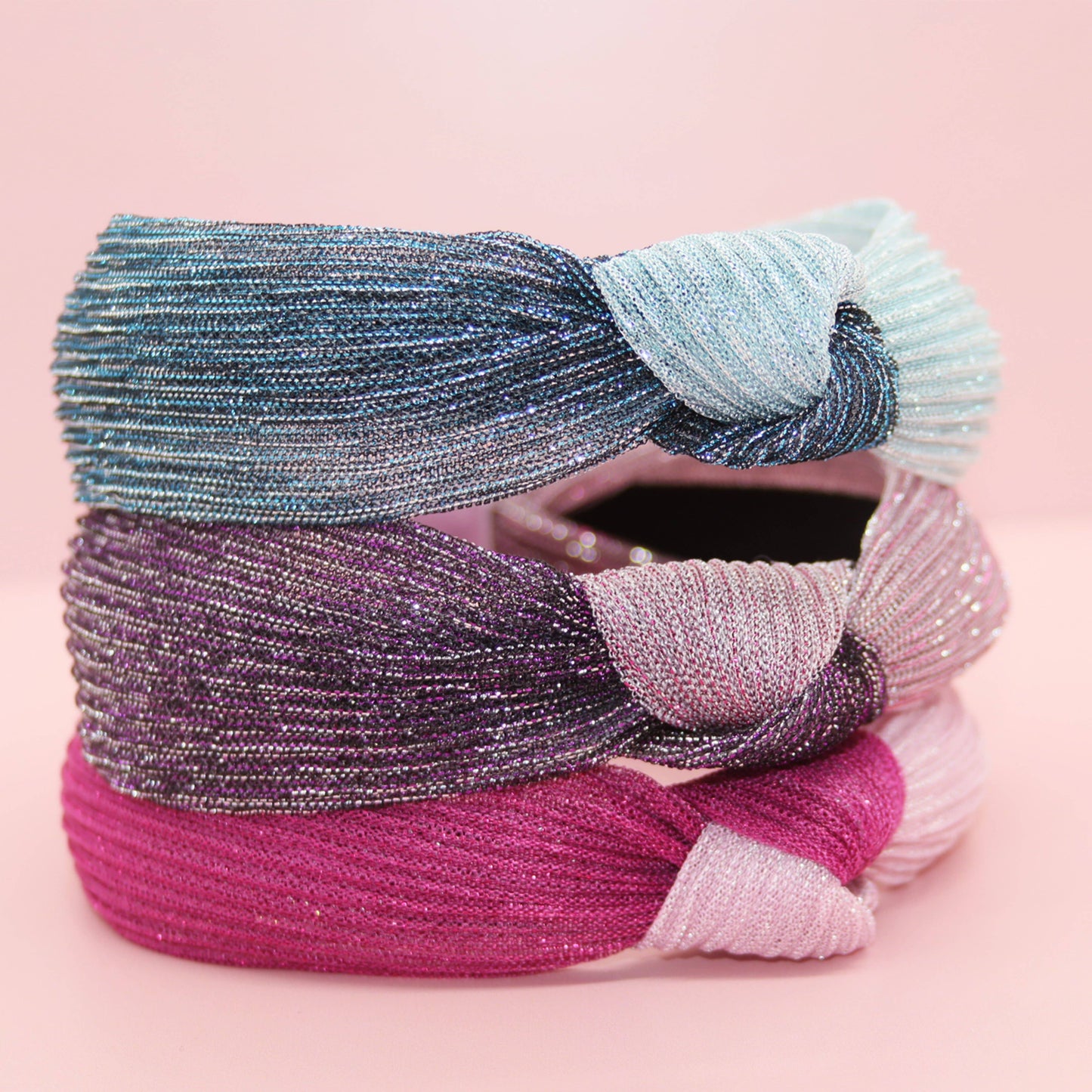 Two Tone Pleated Knot Headband