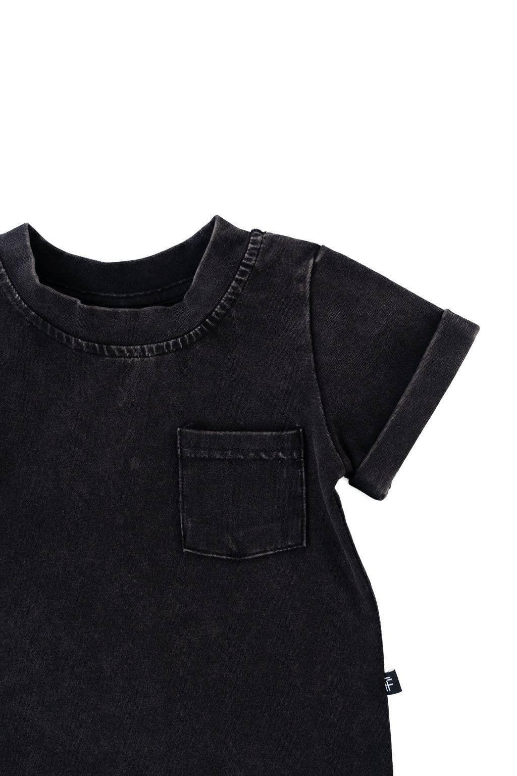 Stonewash Kids Pocket Tee-Onyx