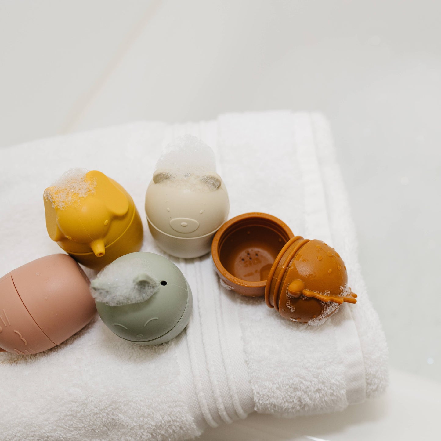 Silicone Animal Bath Toys - 5 Piece Set