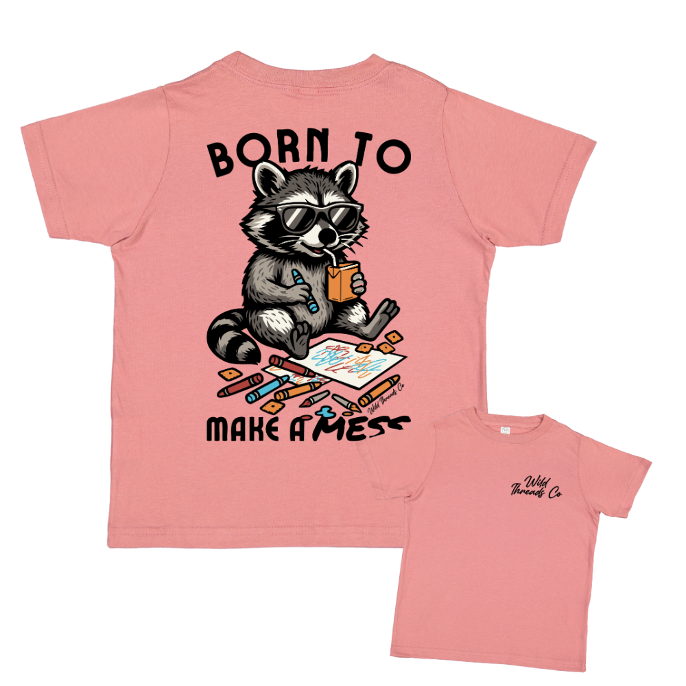 Born To Make A Mess Tee-Mauve