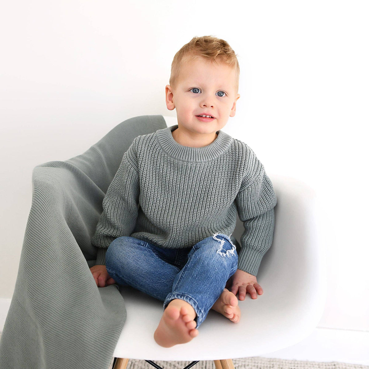 Eucalyptus Solid Knit Sweater