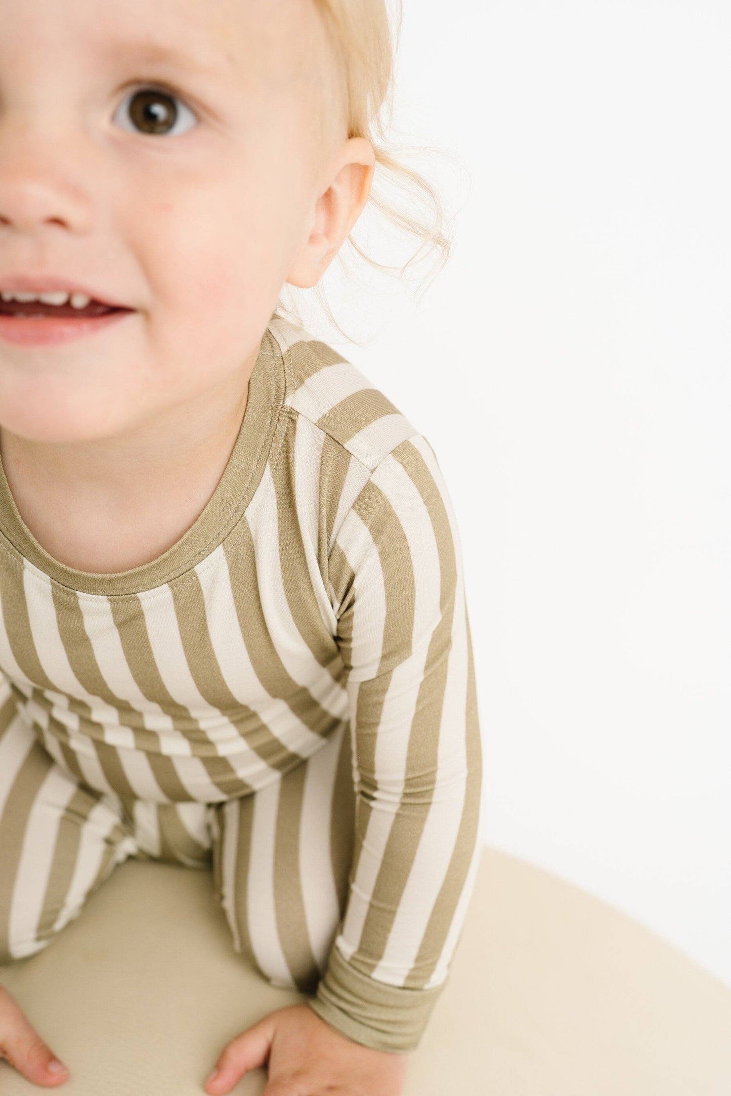 Olive Stripe Bamboo Set