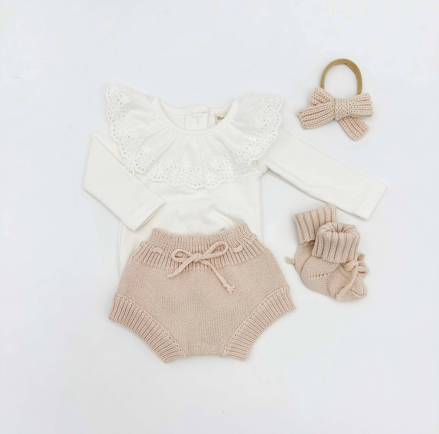 White Ruffle Collared Long Sleeve Body Suit