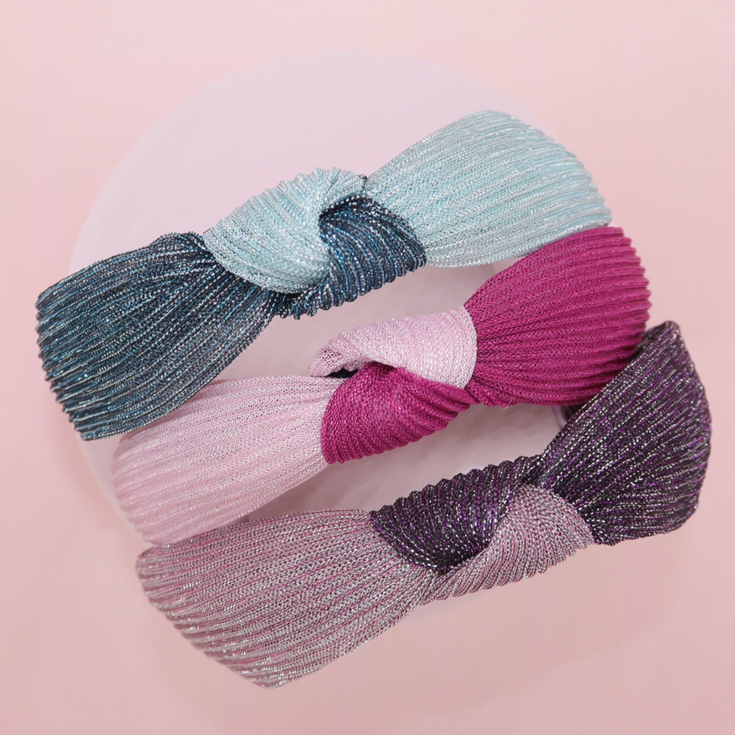 Two Tone Pleated Knot Headband