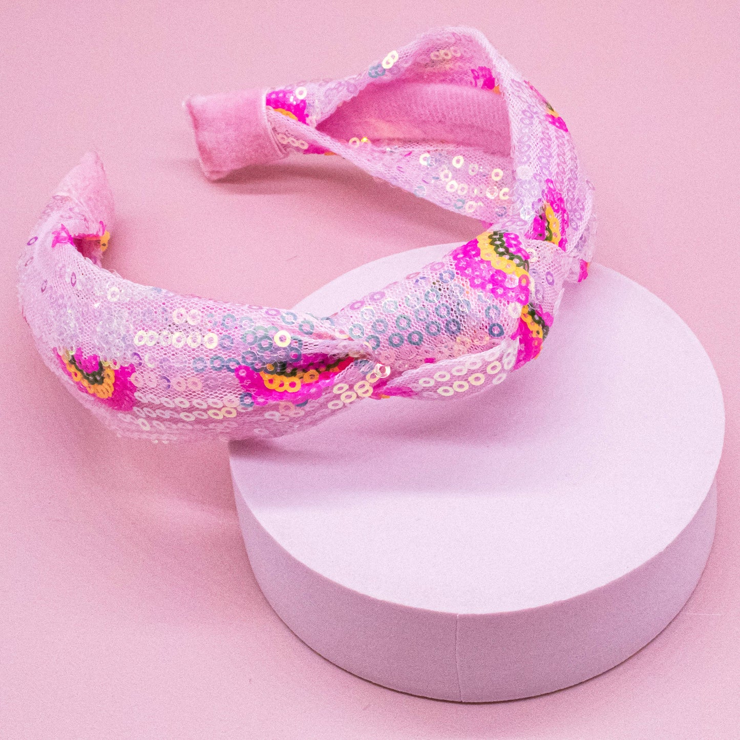 Rainbow Sequin Knot Headband