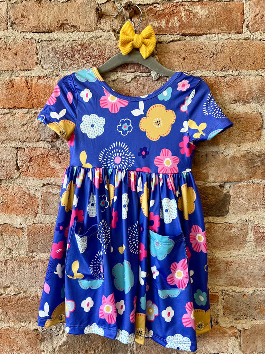 Floral Frenzy Pocket Twirl Dress