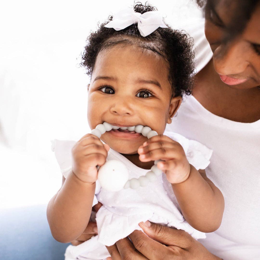 Cutie Teether Rattle - Grey Clear