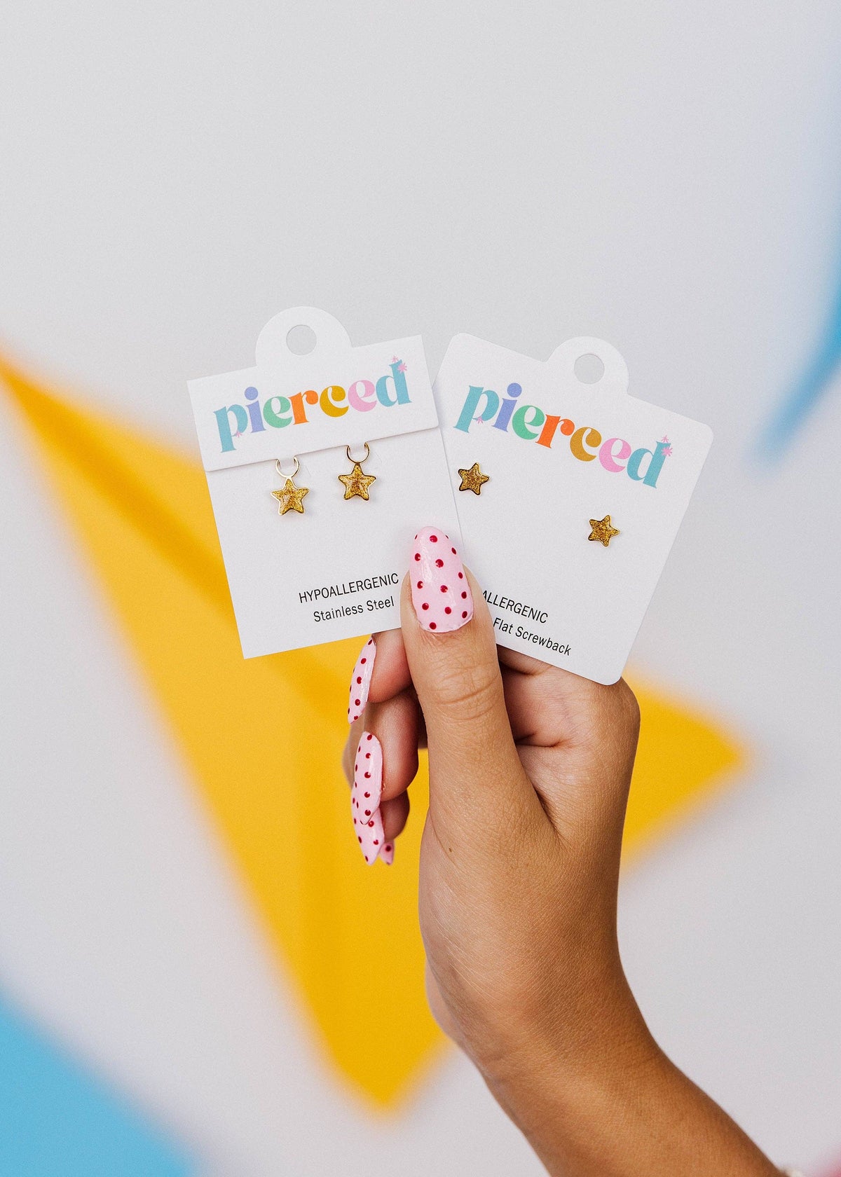 Gold Star Flat Back Earrings