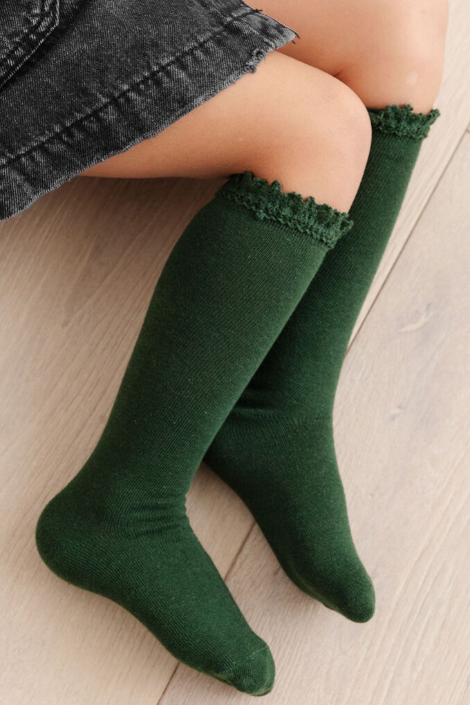 Forest Lace Top Knee High Socks