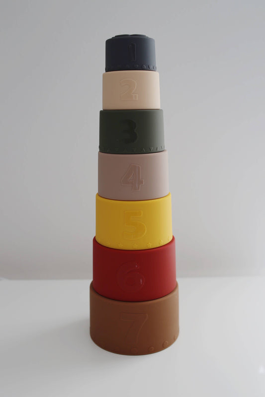 Stacking Silicone Nesting Cups - Retro