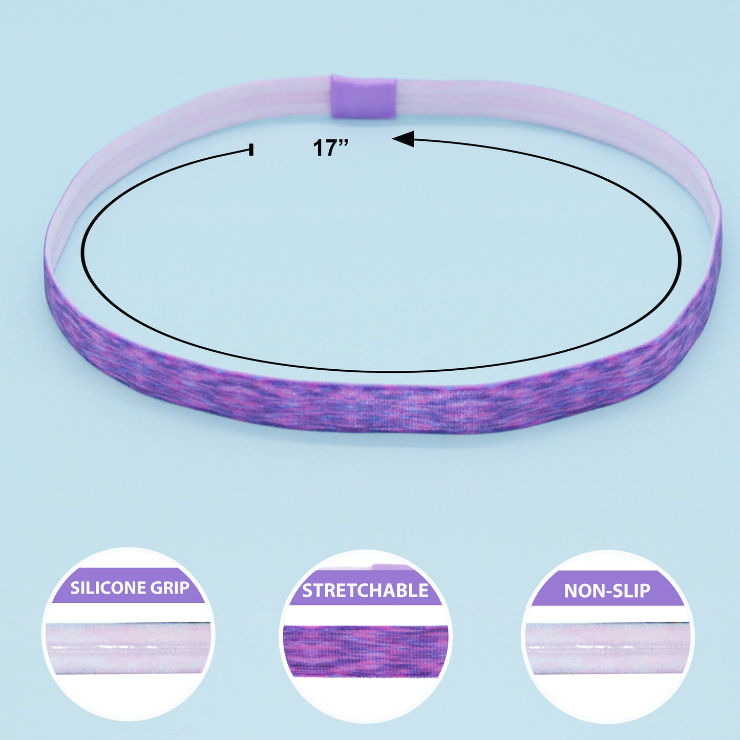 No Slip Elastic Thin Sports Headband