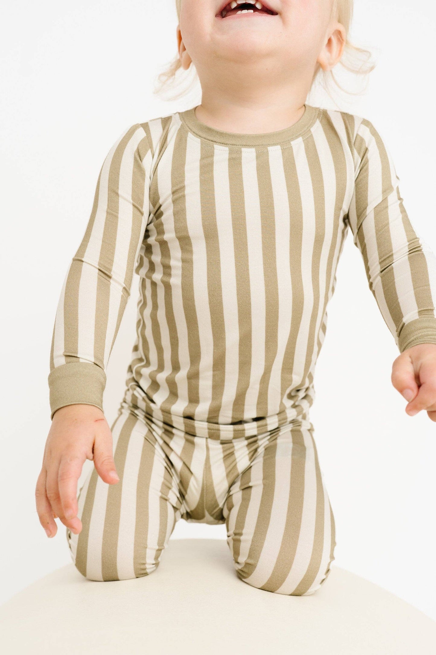 Olive Stripe Bamboo Set