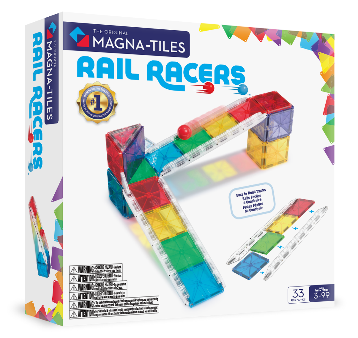 Magna-Tiles Rail Racers 33-Piece Set