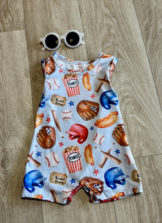 Take Me Out to the Ballgame Shorty Romper