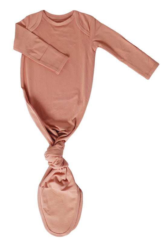 Cotton Knotted Gown - Dusty Rose
