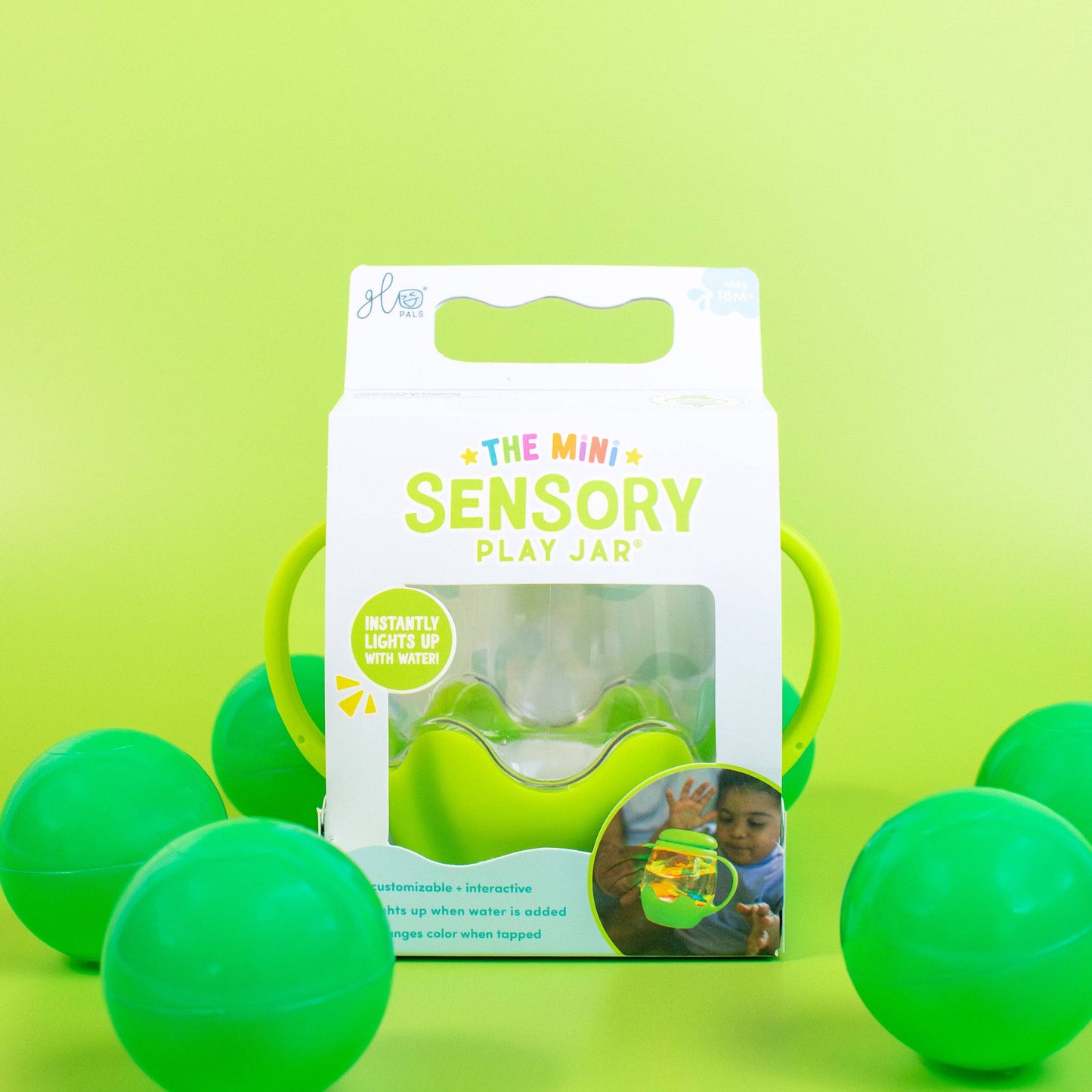 Glo Pals Mini Sensory Jar - Green