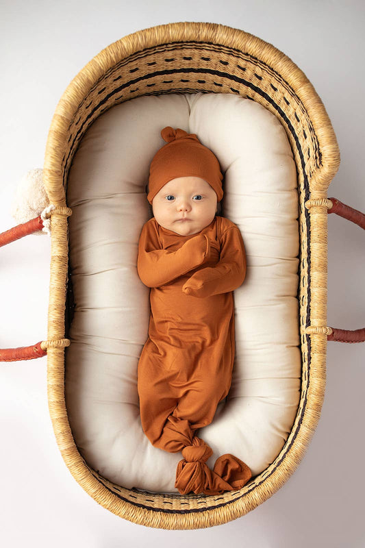 Longhorn Orange Knotted Baby Gown