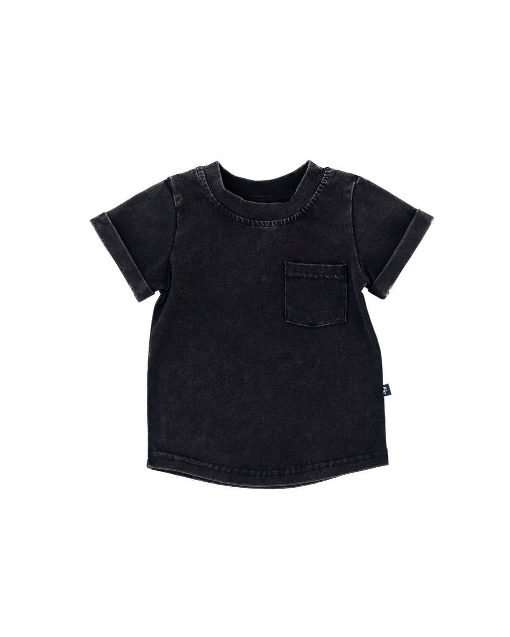 Stonewash Kids Pocket Tee-Onyx