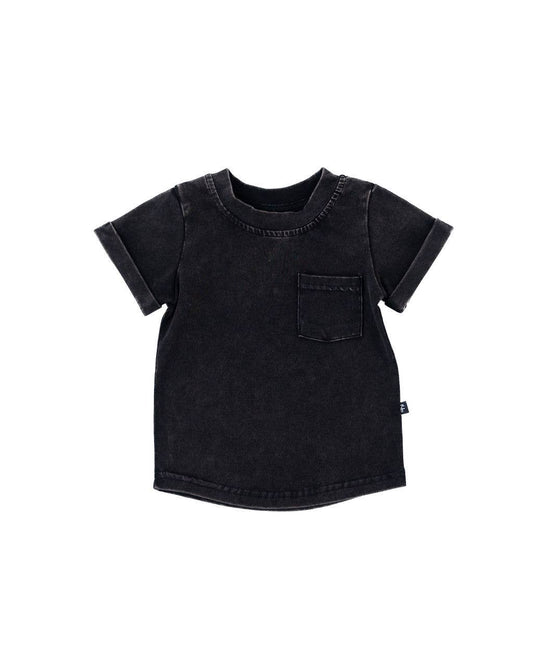 Stonewash Kids Pocket Tee-Onyx