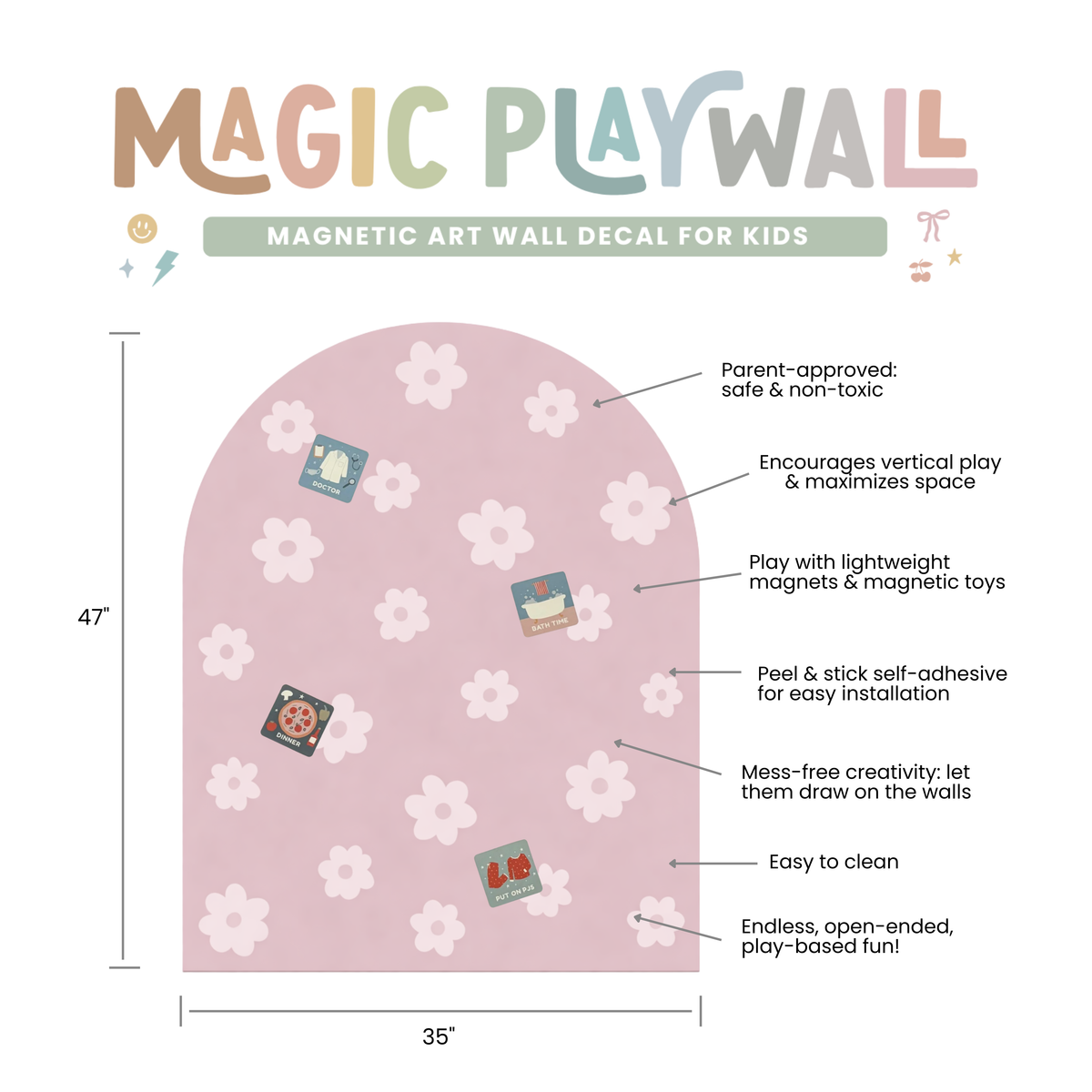 MEGA Arch Magnetic Magic Play Wall for Kids