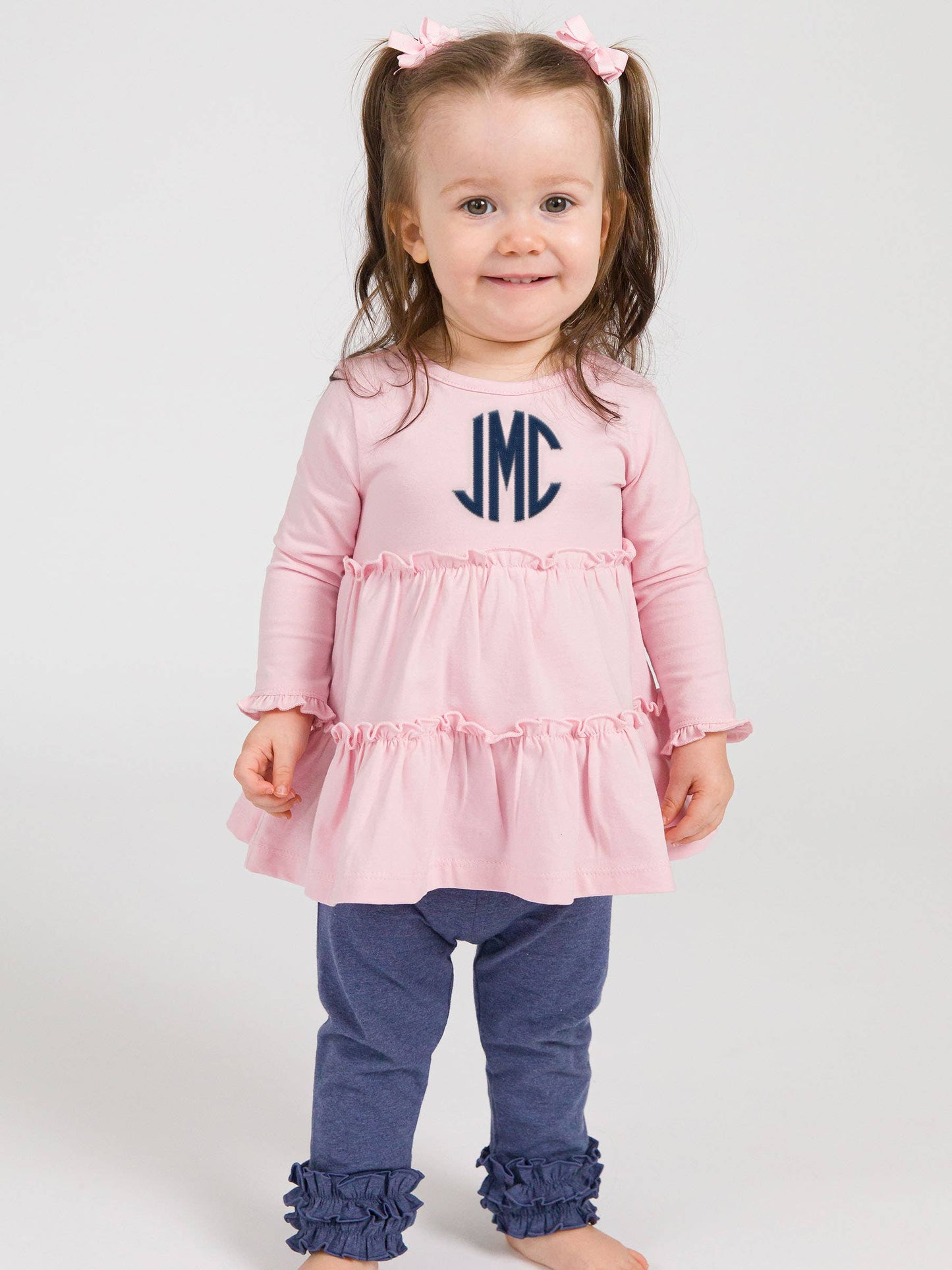 Faux Denim Ruffle Leggings