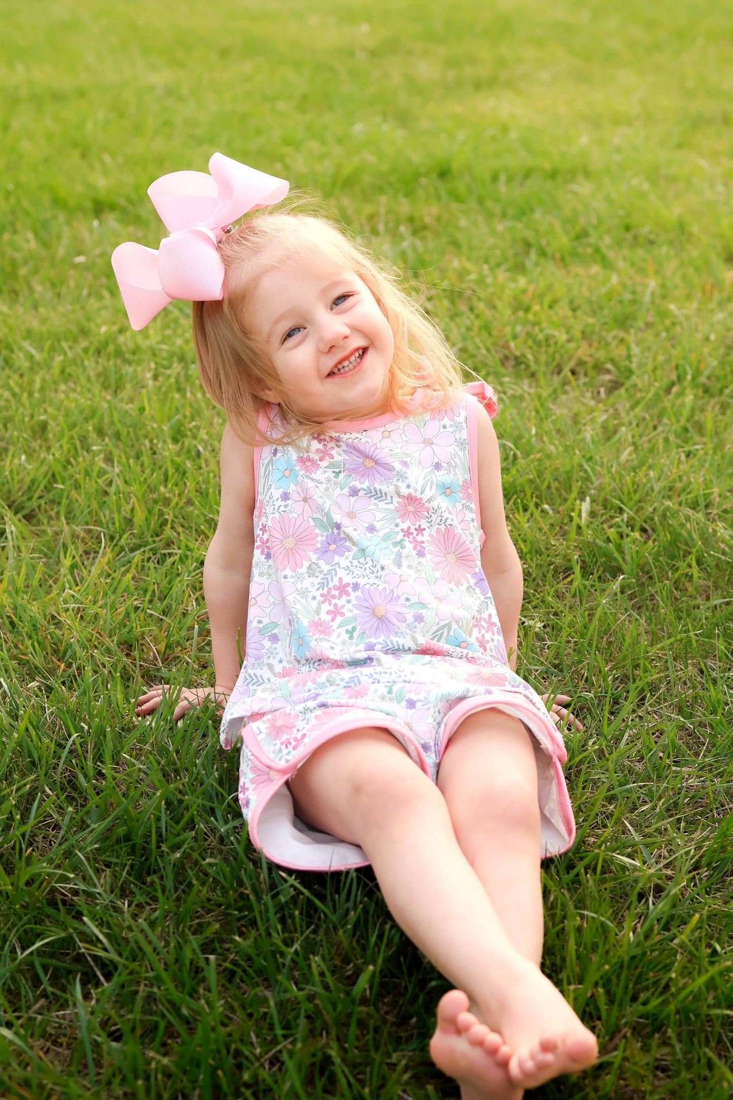 Pink Floral Tank Top and Shorts Set