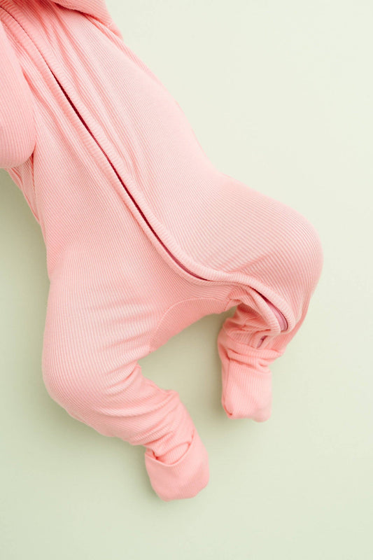Pink Bloom Ribbed Bamboo Sleeper