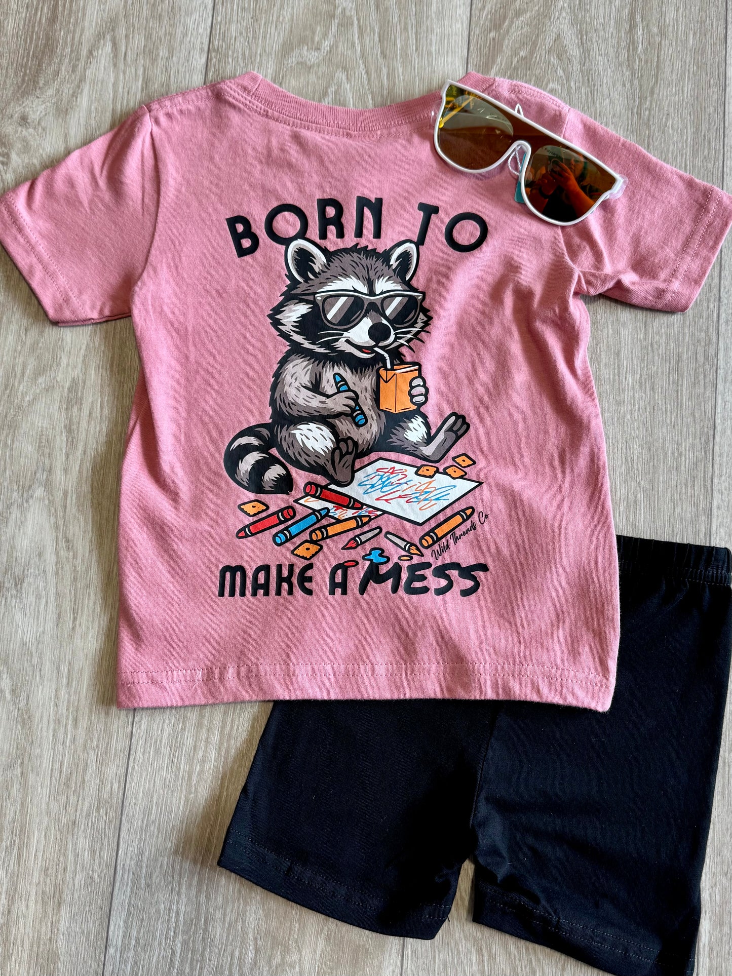 Born To Make A Mess Tee-Mauve