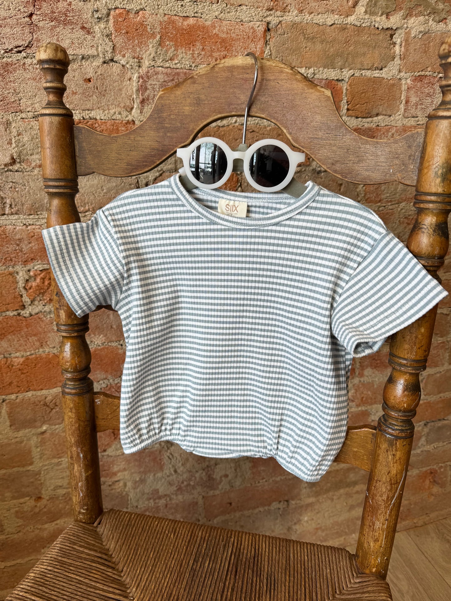 Dusty Blue Stripe T-Shirt Bubble