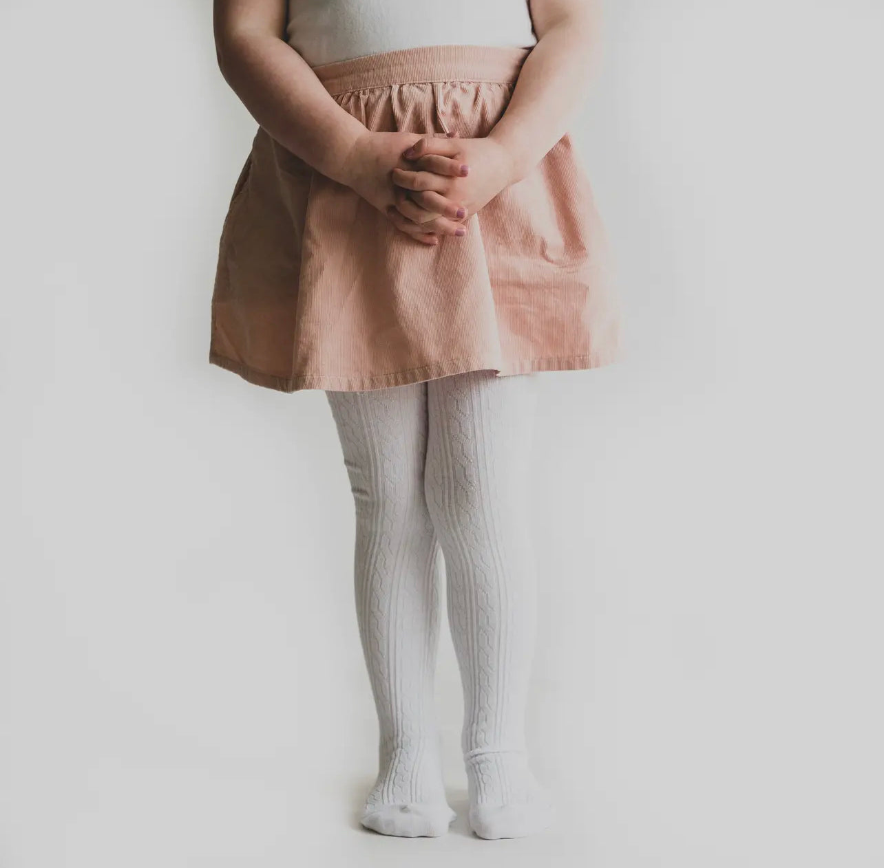 Little Stocking Co Cable Knit Tights - White