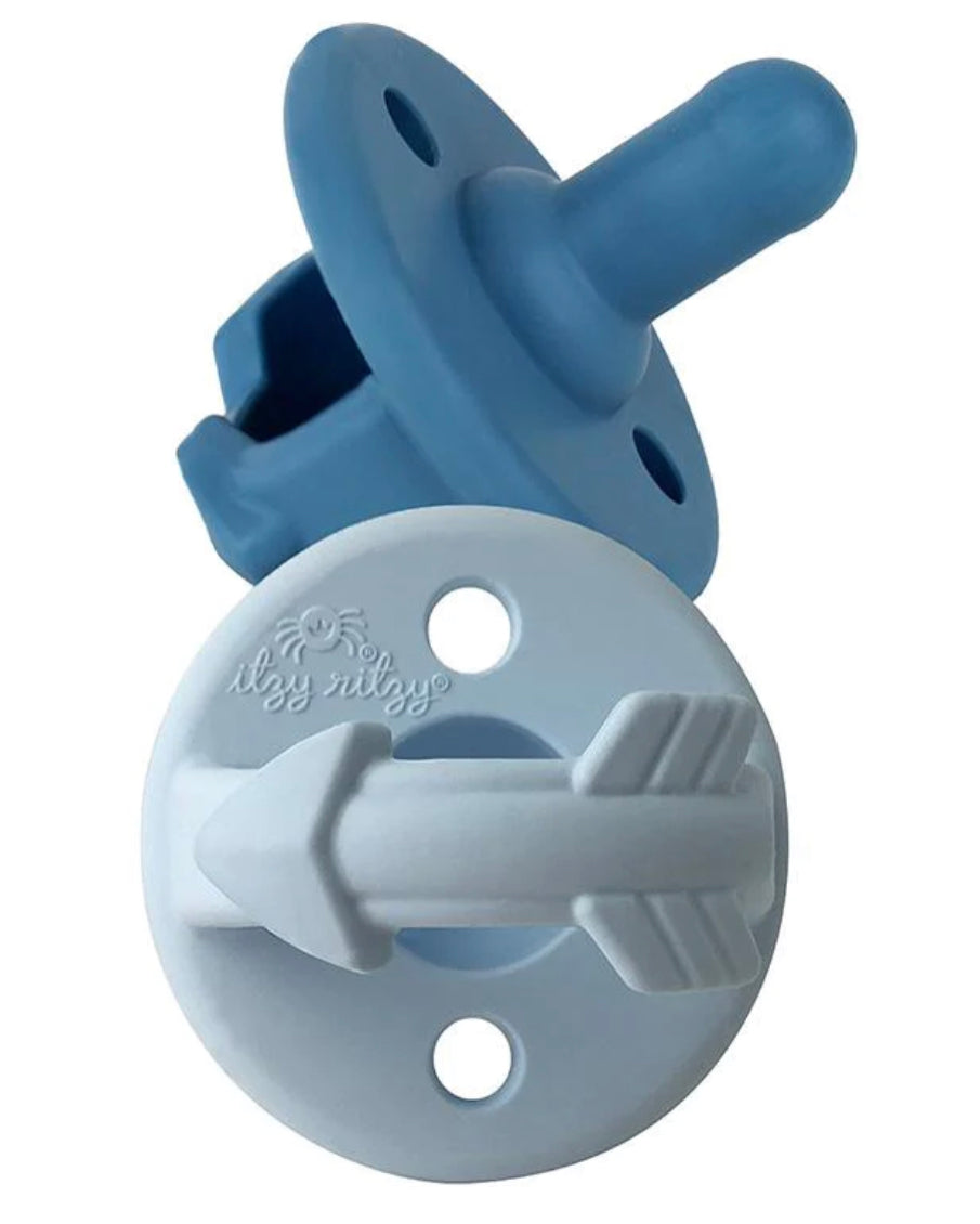 Itzy Ritzy Sweetie Soother Pacifier Set (2 Pack) - Sky & Surf Arrows 0M