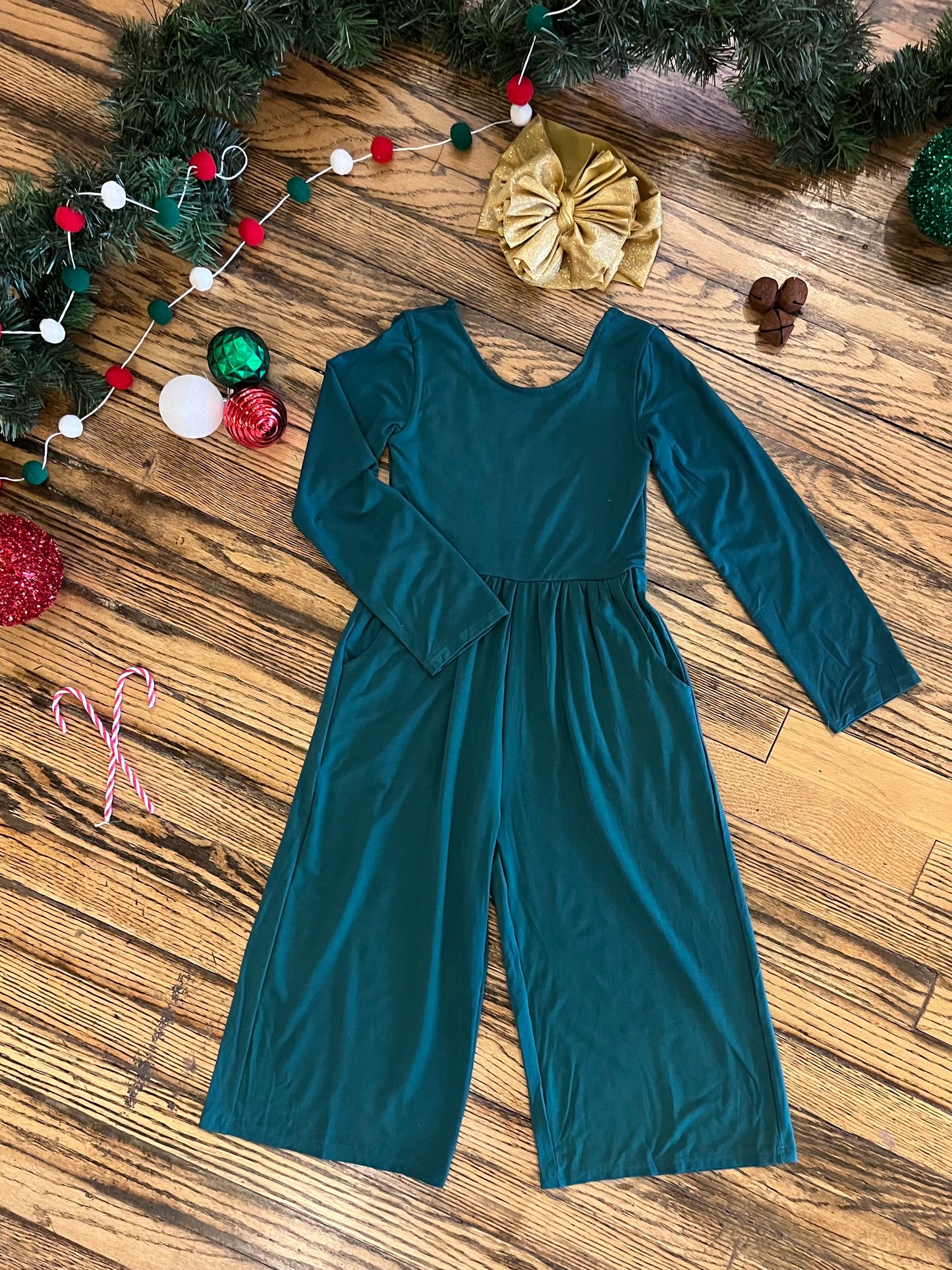 Green Long Sleeve Bamboo Romper