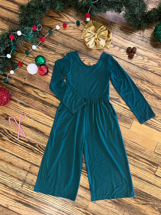 Green Long Sleeve Bamboo Romper