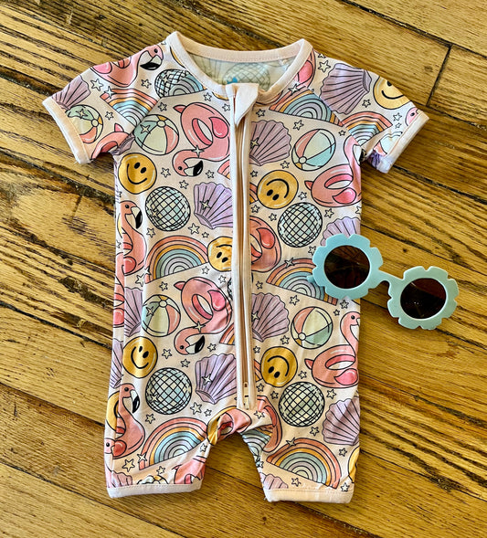 Pink Beach Babe Short Romper