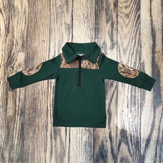 Green Camo Patch 1/4 Zip