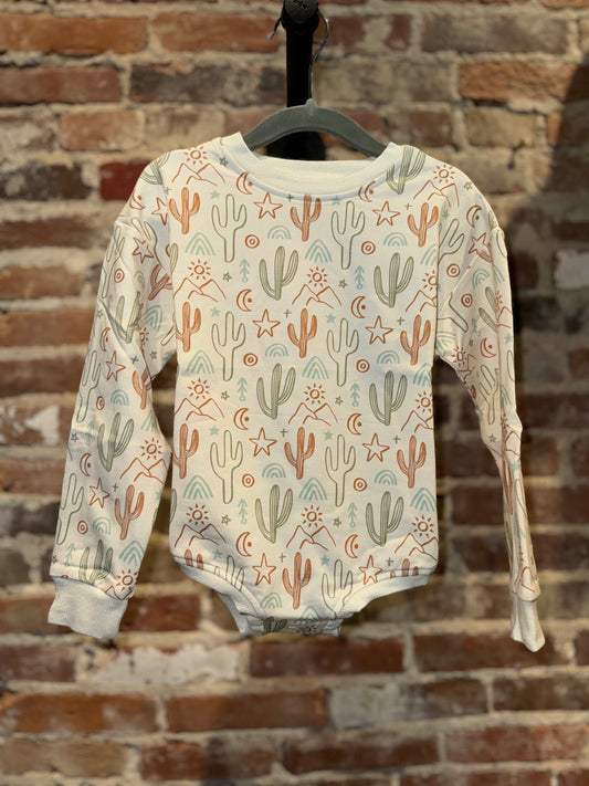 Millie+Roo Crew Neck Romper- Cactus