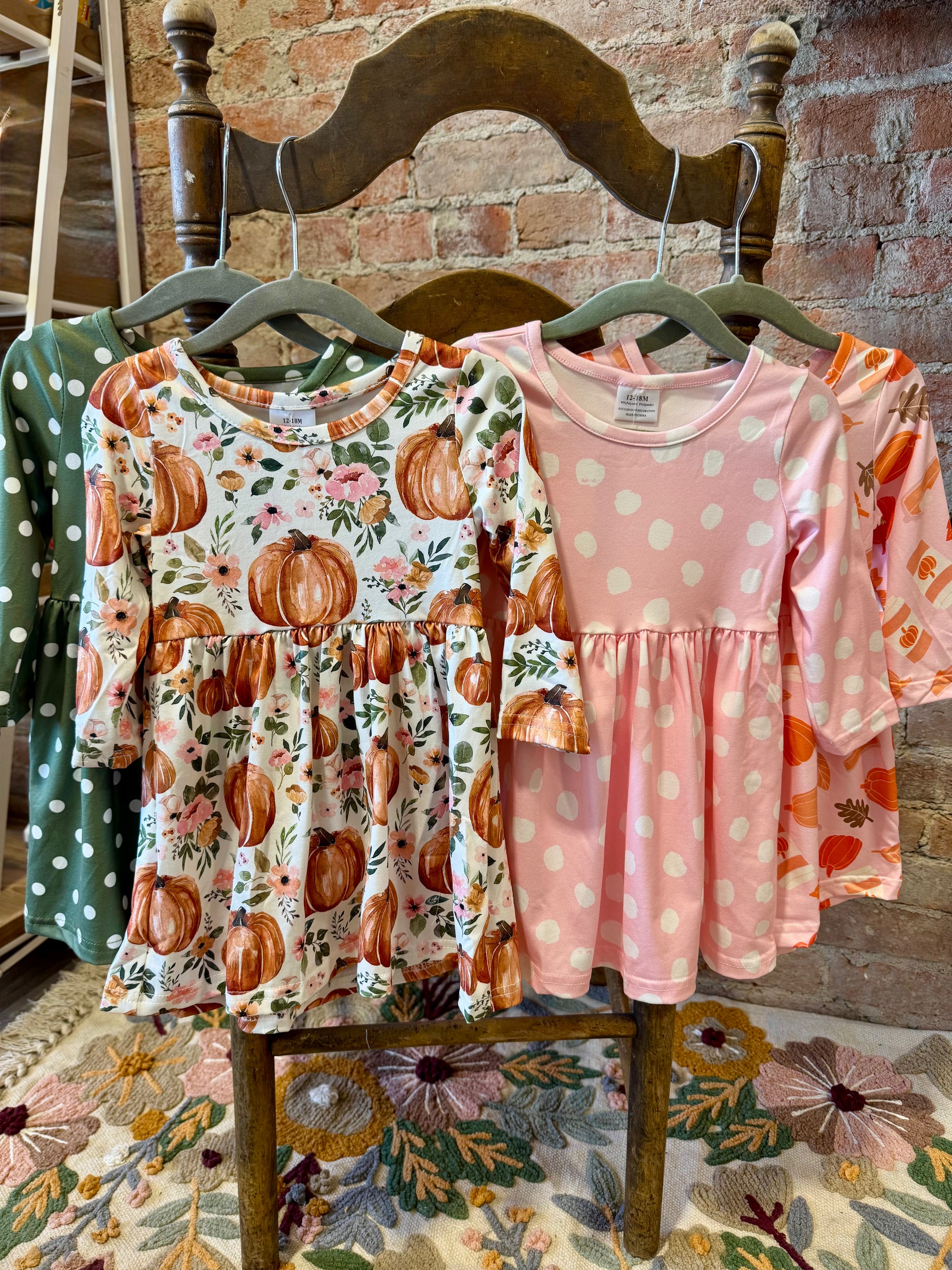 Pumpkin Spice Long Sleeve Twirl Dress 4/5Y Pumpkin Spice Long Sleeve Twirl Dress 4/5Y