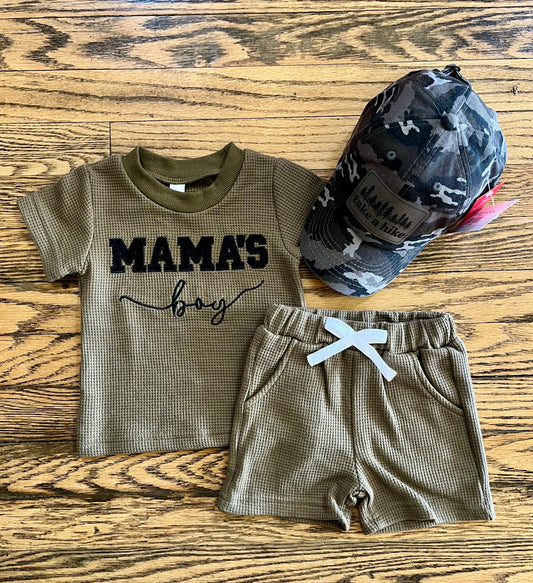 Olive Mama's Boy Shorts Set