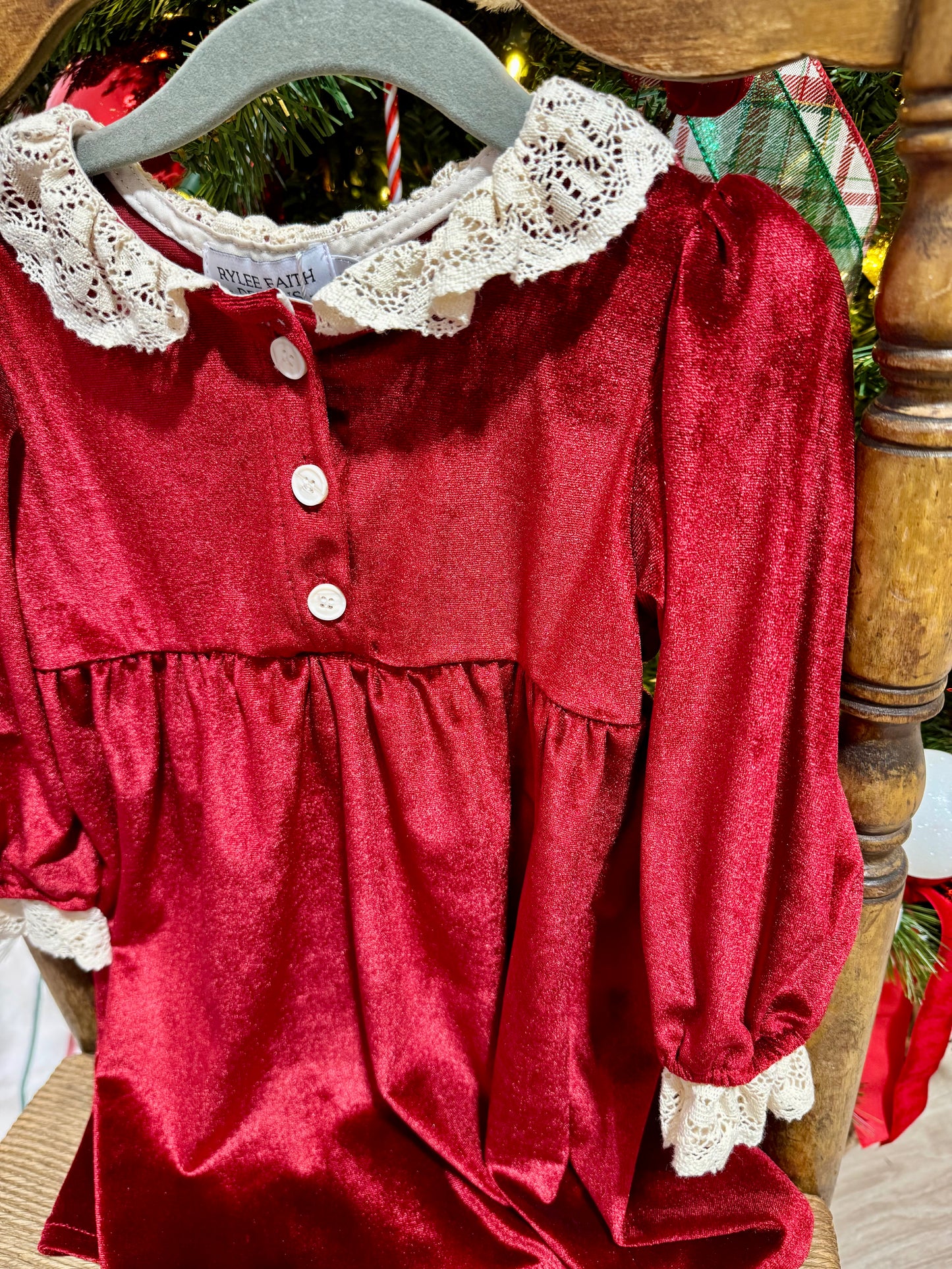 Velvet Long Sleeve Lace Dress