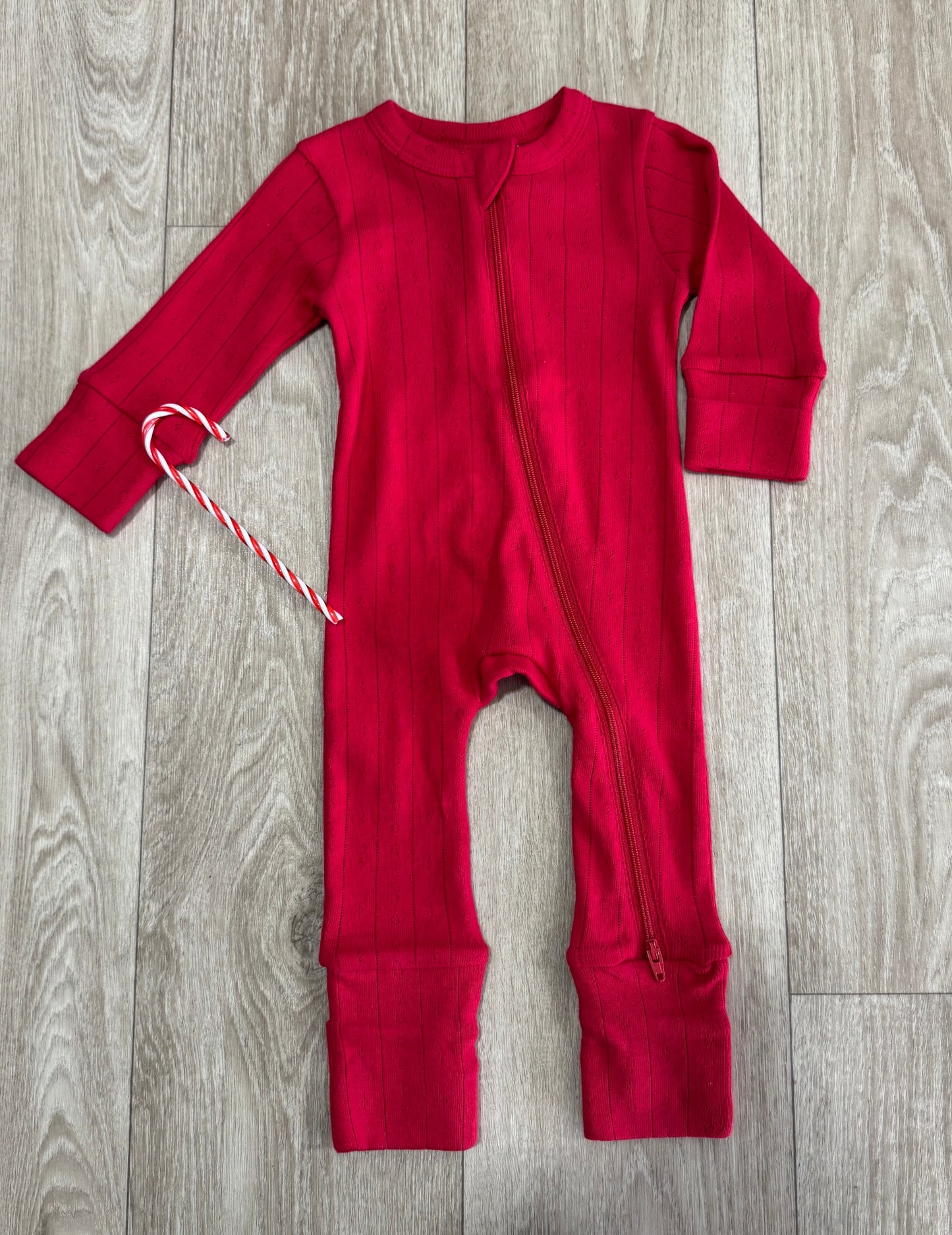 Red Pointelle Sleeper