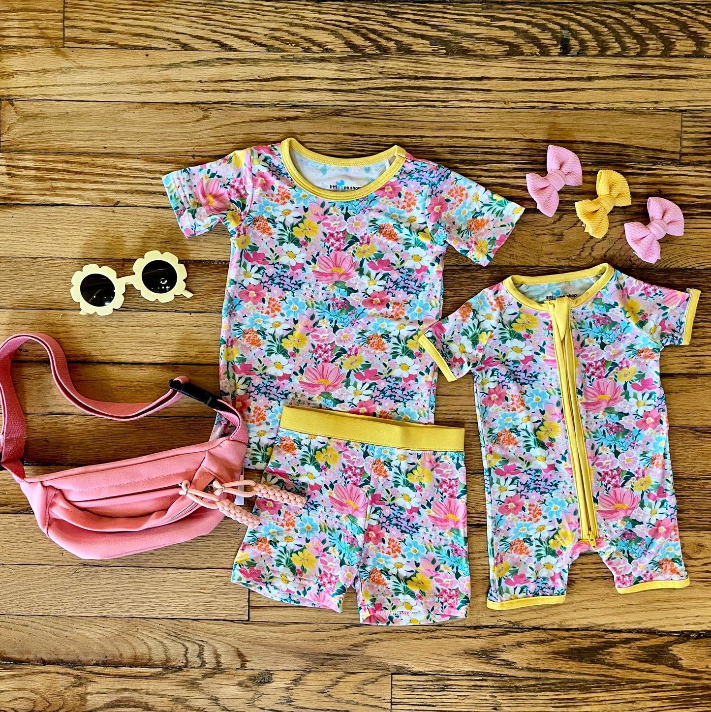 Garden Glow Bamboo Shorts Set