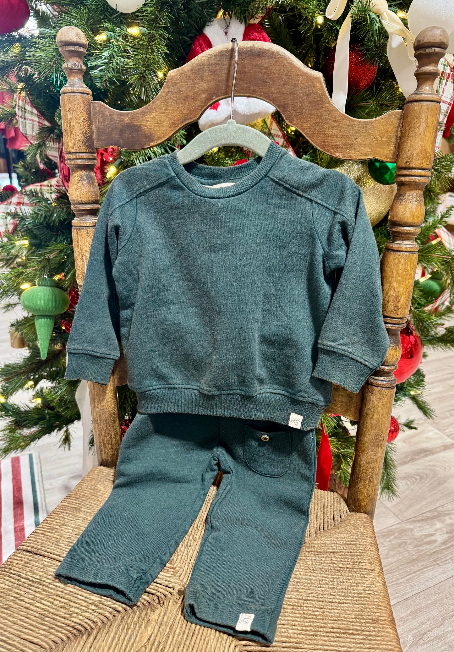 Forrest Green Acid Wash Crewneck & Jogger Set