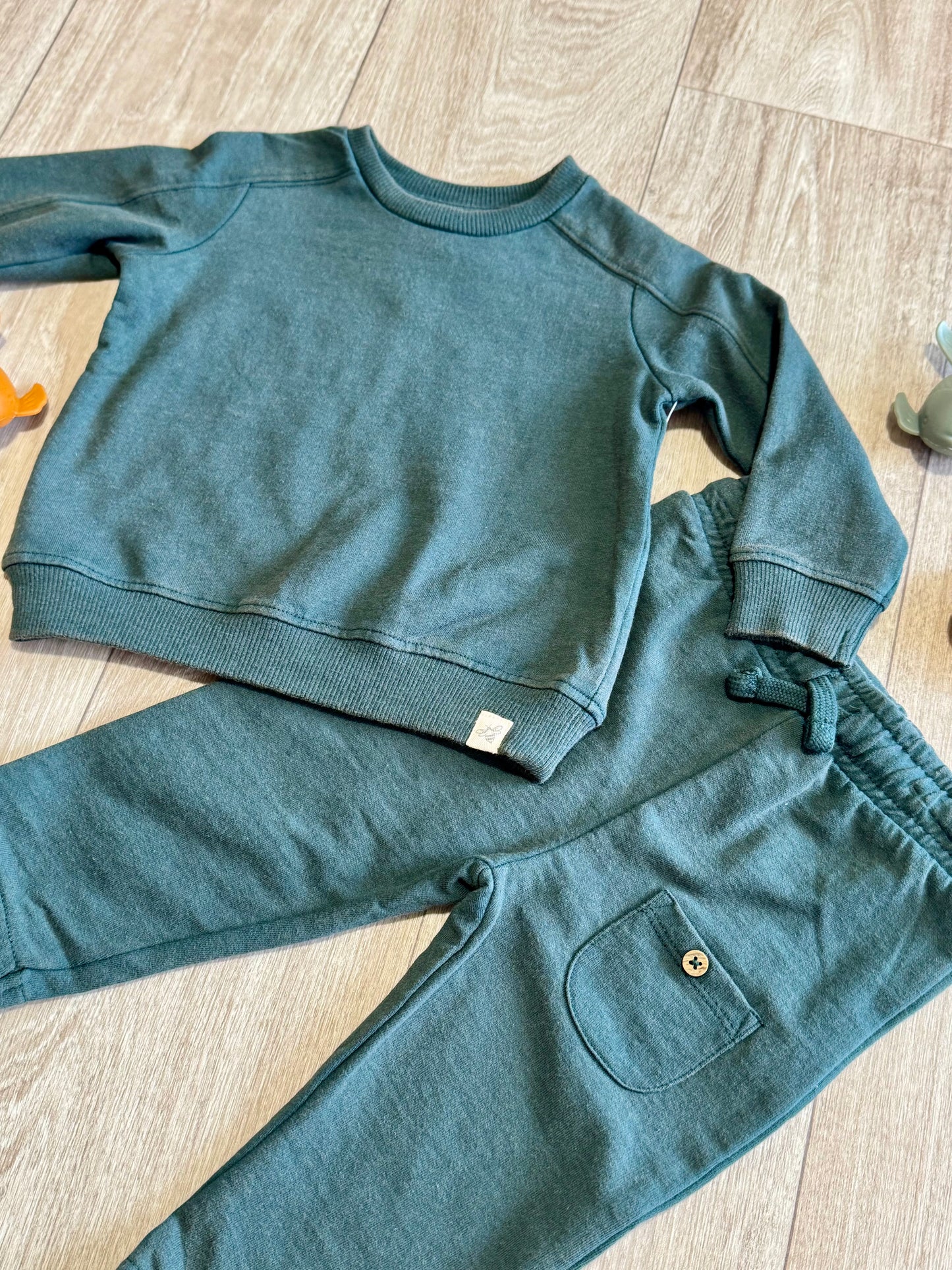 Forrest Green Acid Wash Crewneck & Jogger Set