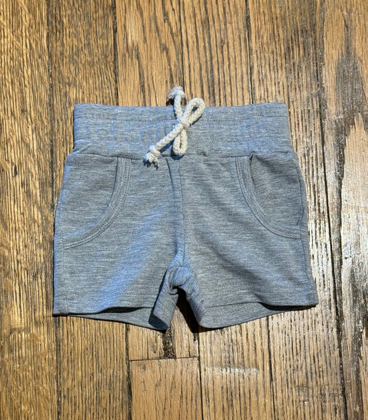 Bamboo Terry Drawstring Shorts-Heathered Gray