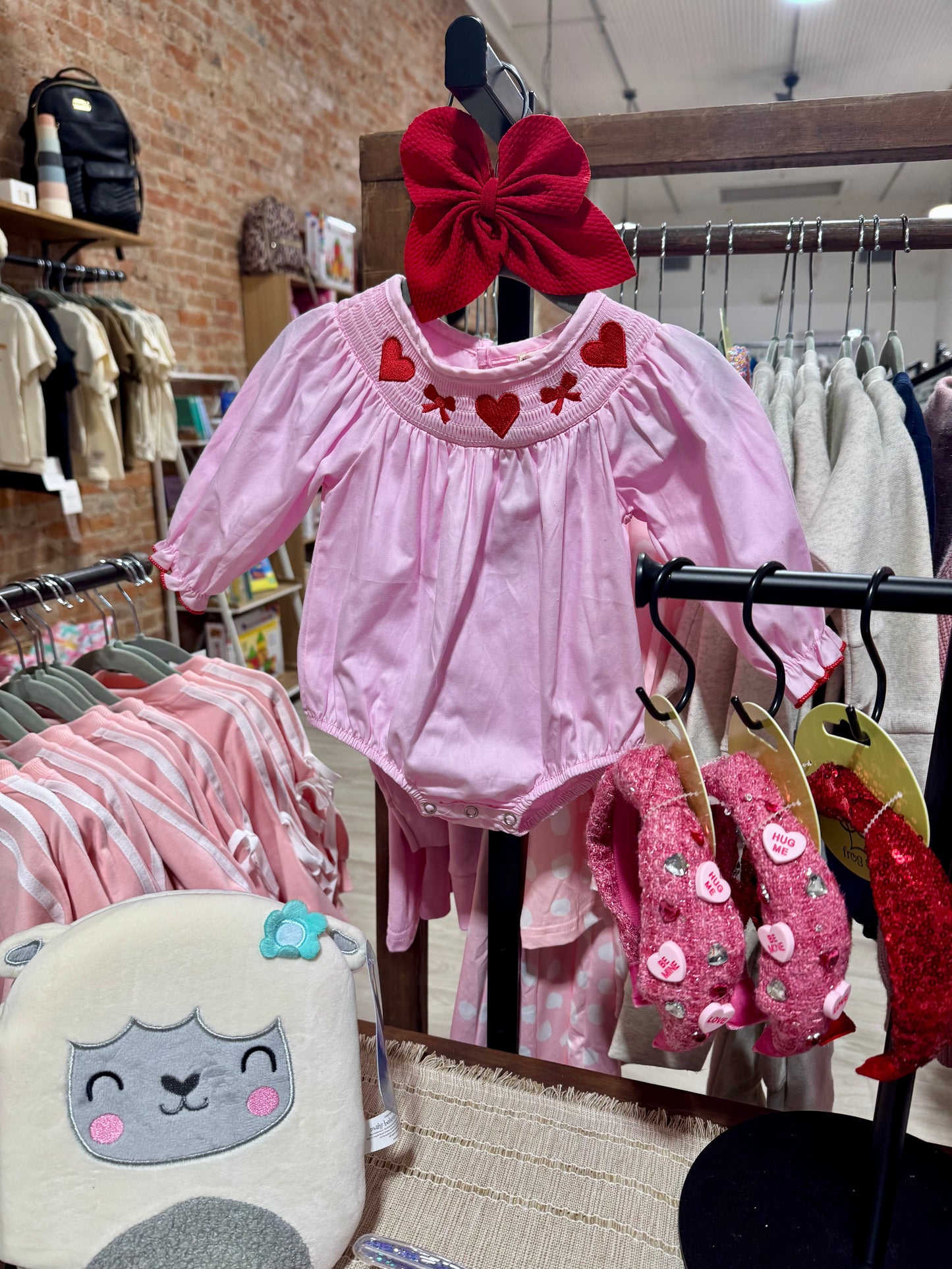 Sweetheart Smocked Long Sleeve Romper