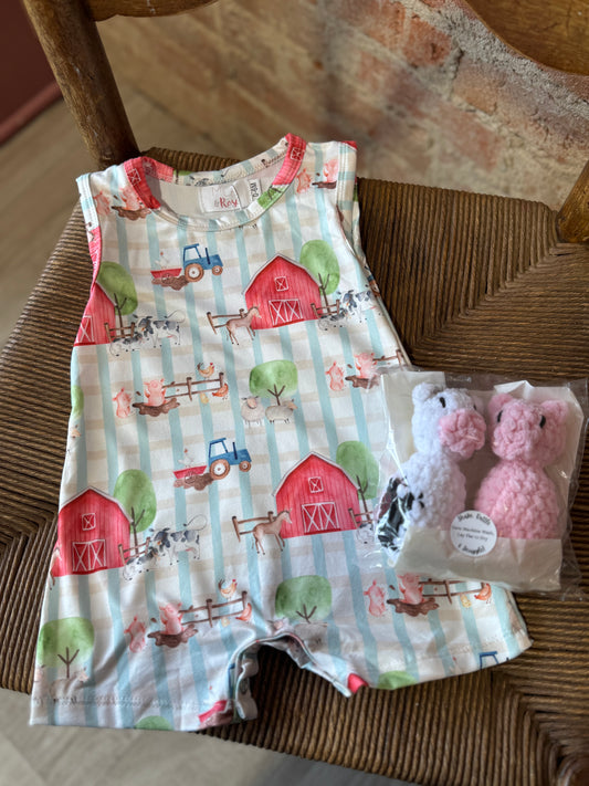Farm Animals Shorty Romper